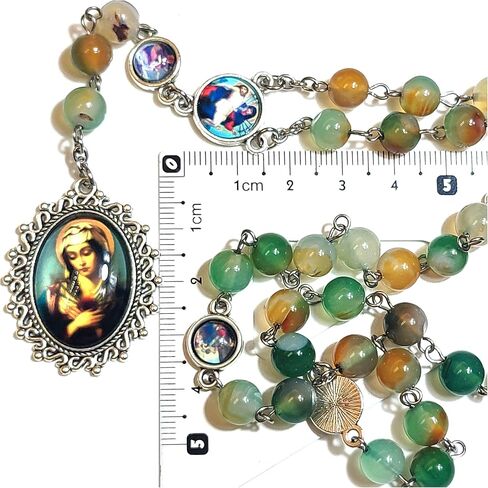 GeekTenet Seven Sorrows Rosary Beads Chaplet Natural Fluorite agate Rosery Catholic gifts in Kuwait