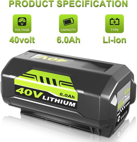 استبدال Enermall 6.0Ah لبطارية Ryobi 40V ليثيوم متوافقة مع بطارية Ryobi 40 فولت OP4015 OP4040 OP4026A OP40201 OP4050A OP4015 OP40261 OP4030 OP40401 OP4060 in Kuwait