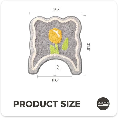 Tyrafry Toilet Bath Rug, U-Shaped Non-Slip Toilet Rug, Flower Rug for Bathroom Floor Soft Plush Microfiber Mat Super Absorbent Washable Bath Shower Mat, 19.5 x 21.5 Inches, Green in Saudi Arabia