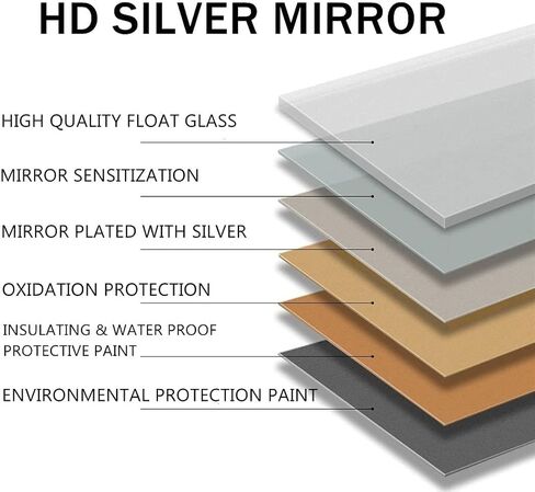 مرآة حائط بإطار من الخشب الصلب من CrossROBBIN، مرآة زينة للحمام الريفي لديكور المزرعة، مقاس 81.28 سم × 60.96 سم، بني ريفي in Kuwait
