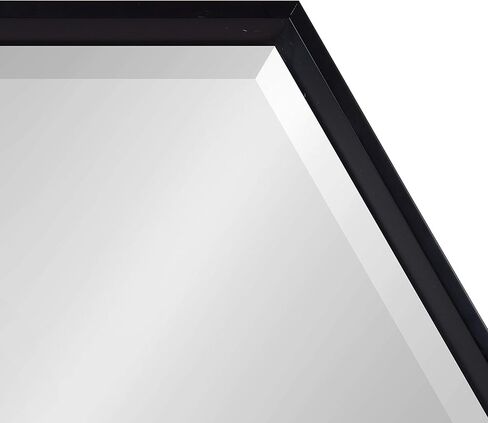Kate and Laurel Calter Modern Hexagon Framed Wall Mirror, 22 x 26, Black, Chic Indie Room Decor for Wall in Kuwait