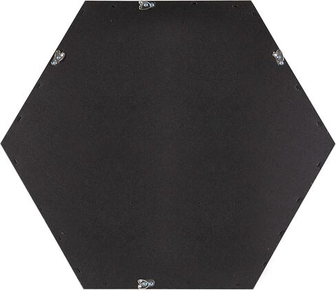 Kate and Laurel Calter Modern Hexagon Framed Wall Mirror, 22 x 26, Black, Chic Indie Room Decor for Wall in Kuwait