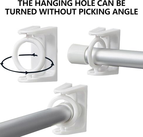 Tension Rods,Tension Rod For Closet Of No Drilling,With Rotatable Bracket and S-Hooks,Adjustable Extension For Bathroom Corner Storage Bar,DIY Cupboard Small Curtain Rods in Saudi Arabia