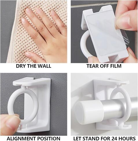 Tension Rods,Tension Rod For Closet Of No Drilling,With Rotatable Bracket and S-Hooks,Adjustable Extension For Bathroom Corner Storage Bar,DIY Cupboard Small Curtain Rods in Saudi Arabia