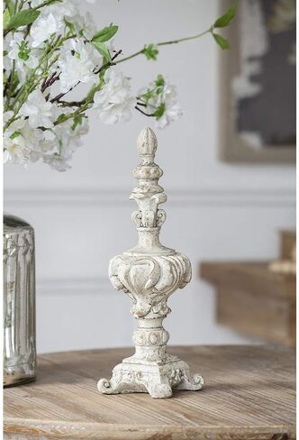 A&B Home Danna Finial Accent, Cement, 4.5" D x 4.5" W x 13.5" H in Saudi Arabia