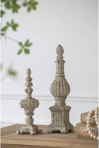 A&B Home Danna Finial Accent, Cement, 4.5" D x 4.5" W x 13.5" H in Saudi Arabia
