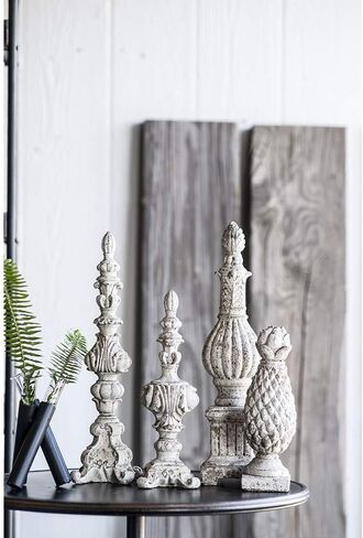 A&B Home Danna Finial Accent, Cement, 4.5" D x 4.5" W x 13.5" H in Saudi Arabia