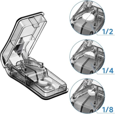Pill Cutter for Small Pills, Tablet Splitter with Blade Guard Safety Medicine Slicer Medication Vitamin Divider Cutting Drugs Cleanly in Kuwait