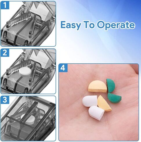 Pill Cutter for Small Pills, Tablet Splitter with Blade Guard Safety Medicine Slicer Medication Vitamin Divider Cutting Drugs Cleanly in Kuwait