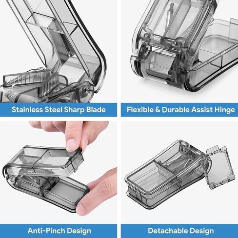 Pill Cutter for Small Pills, Tablet Splitter with Blade Guard Safety Medicine Slicer Medication Vitamin Divider Cutting Drugs Cleanly in Kuwait
