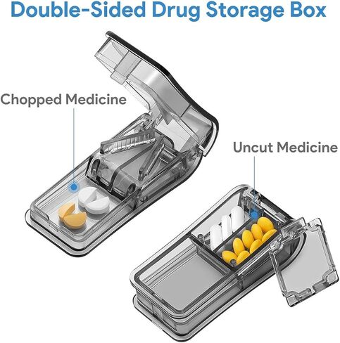 Pill Cutter for Small Pills, Tablet Splitter with Blade Guard Safety Medicine Slicer Medication Vitamin Divider Cutting Drugs Cleanly in Kuwait
