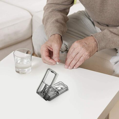 Pill Cutter for Small Pills, Tablet Splitter with Blade Guard Safety Medicine Slicer Medication Vitamin Divider Cutting Drugs Cleanly in Kuwait