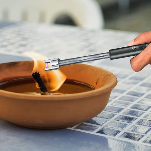 ولاعة بلازما كهربائية مرنة 360 درجة قابلة لاعادة الشحن بمنفذ USB مع قوس طويل ورقبة مرنة 360 درجة للشواء والتخييم والطبخ والشواء والالعاب النارية من زيرو دارك in Kuwait