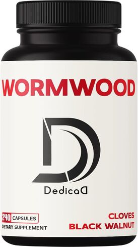 DEDICAD Sweet Wormwood Capsules 1500mg with Black Walnut & Cloves - 240 Vegan Capsules - Artemisia Annua Supplement for Digestive System, Immunity & Body Management in Saudi Arabia