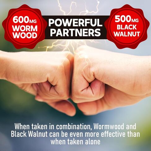 DEDICAD Sweet Wormwood Capsules 1500mg with Black Walnut & Cloves - 240 Vegan Capsules - Artemisia Annua Supplement for Digestive System, Immunity & Body Management in Saudi Arabia