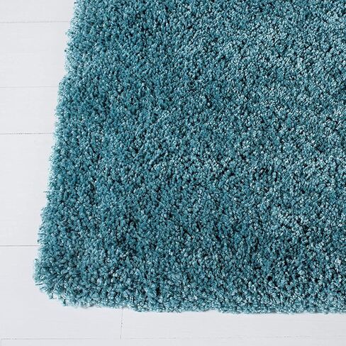 SAFAVIEH Milan Shag Collection Accent Rug - 3' x 5', Aqua Blue, Solid Design, Non-Shedding & Easy Care, 2-inch Thick Ideal for High Traffic Areas in Entryway, Living Room, Bedroom (SG180-6060) in Saudi Arabia