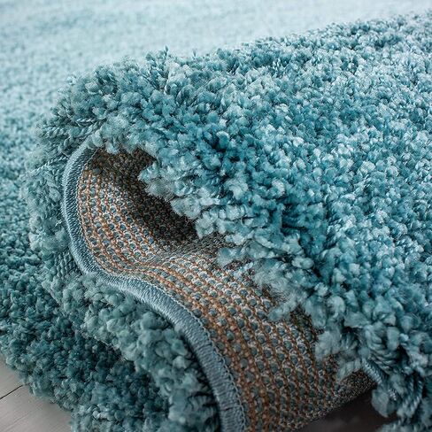 SAFAVIEH Milan Shag Collection Accent Rug - 3' x 5', Aqua Blue, Solid Design, Non-Shedding & Easy Care, 2-inch Thick Ideal for High Traffic Areas in Entryway, Living Room, Bedroom (SG180-6060) in Saudi Arabia