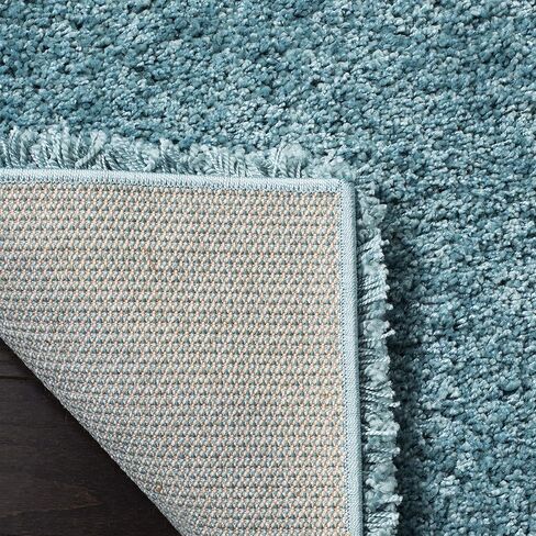 SAFAVIEH Milan Shag Collection Accent Rug - 3' x 5', Aqua Blue, Solid Design, Non-Shedding & Easy Care, 2-inch Thick Ideal for High Traffic Areas in Entryway, Living Room, Bedroom (SG180-6060) in Saudi Arabia