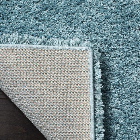 SAFAVIEH Milan Shag Collection Accent Rug - 3' x 5', Aqua Blue, Solid Design, Non-Shedding & Easy Care, 2-inch Thick Ideal for High Traffic Areas in Entryway, Living Room, Bedroom (SG180-6060) in Saudi Arabia