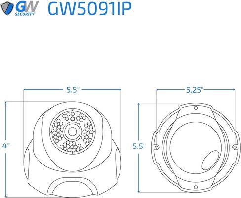 كاميرا GW Security GW5091IP 5MP PoE Network Turret، ميكروفون مدمج، غلاف معدني in Kuwait