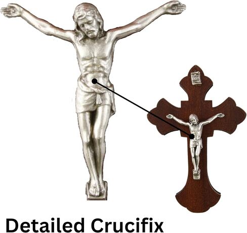 Needzo Wooden Crucifix with Scalloped Edges, Religious Decoration for Home and Bedroom Door Accessory, 3.5 x 2.25 in. (3 Pack) in Saudi Arabia