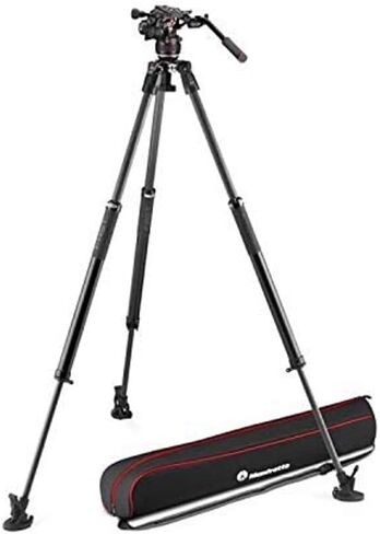 Manfrotto Nitrotech 608 Series with 635 Fast Single Leg Carbon Tripod, Tripod and Video Head Kit, Made of Premium Carbon Fibre, Designed for DSLR Digital Cameras, Designed for Vloggers in Saudi Arabia