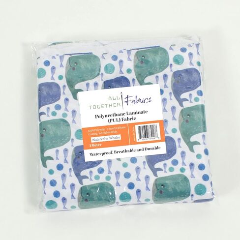 Polyurethane Laminate (PUL) Pre-Cut Fabric by The Meter. Waterproof and Breathable. Perfect for Cloth Diapers and Similar Projects. 1 Meter, Baby Tortuga in Kuwait