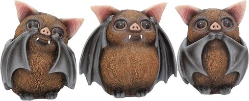 Nemesis Now B4473N9 Three Wise Bats 8.5cm Figurines, Brown in Saudi Arabia