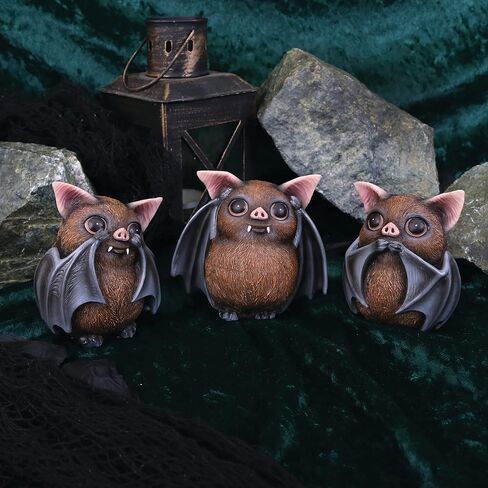Nemesis Now B4473N9 Three Wise Bats 8.5cm Figurines, Brown in Saudi Arabia