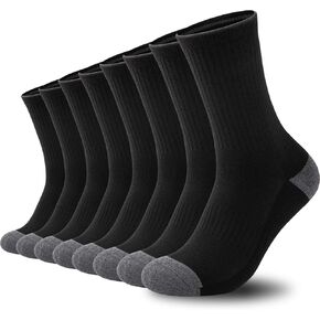 COOVAN 8 Pairs Mens Athletic Crew Socks Moisture Wicking Heavy Duty Cushioned Work Socks with Reinforced Heel and Toe in Saudi Arabia