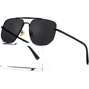 AIEYEZO Square Aviator Sunglasses for Men Women Fashion Vintage Diamond Cutting Lens Classic Military Pilot Gradient Shades