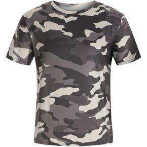 ETCONEN الصيف ثلاثية الأبعاد الكتابة على الجدران التمويه الرقمية تي شيرت مطبوع Crewneck الرجال عادية نصف كم قميص داخلي in Kuwait