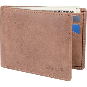 Fadiant I Slim Wallet for Men -Thin Bifold Genuine Leather RFID Blocking Minimalist Stylish Front Pocket Mens Wallets (A. Charcoal black-ID)