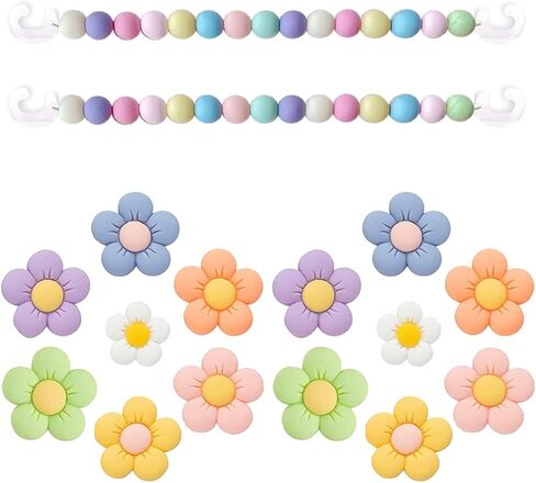 40 قطعة من أحذية Preppy الوردية لصنادل كروك كلوج، ديكورات أحذية كروك الجمالية الأنيقة للفتيات المراهقات والنساء هدايا الحفلات in Kuwait