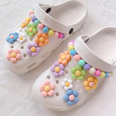 40 قطعة من أحذية Preppy الوردية لصنادل كروك كلوج، ديكورات أحذية كروك الجمالية الأنيقة للفتيات المراهقات والنساء هدايا الحفلات in Kuwait