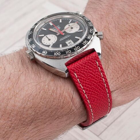 StrapHabit Full Grain Leather Epsom Quick Release Watch Strap Band 19mm 20mm 21mm 22mm in Kuwait