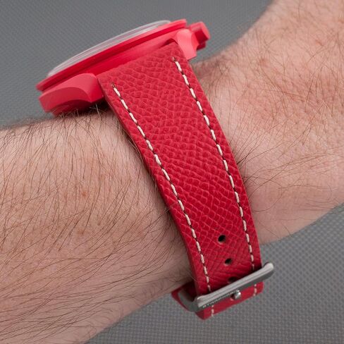 StrapHabit Full Grain Leather Epsom Quick Release Watch Strap Band 19mm 20mm 21mm 22mm in Kuwait