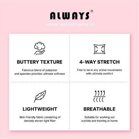 ALWAYS Women’s Casual Soft Leggings – Solid and Print Stretchy Comfy Peach Skin Lounge Yoga Pants in Saudi Arabia