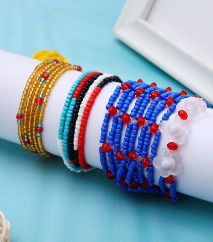 KOHOTA 32PCS Waist Beads for Women Colorful Summer Body Chains Belly Beads Bikini Jewelry Chains Bead Waist Chains Set-16packs in Kuwait