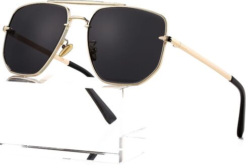 AIEYEZO Square Aviator Sunglasses for Men Women Fashion Vintage Diamond Cutting Lens Classic Military Pilot Gradient Shades in Saudi Arabia