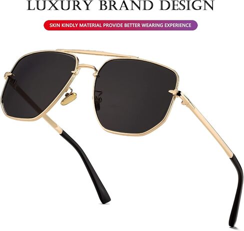 AIEYEZO Square Aviator Sunglasses for Men Women Fashion Vintage Diamond Cutting Lens Classic Military Pilot Gradient Shades in Saudi Arabia