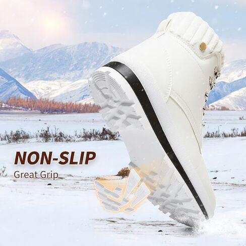 BABUDOG Womens Waterproof Ankle Boots for Outdoor (Non Slip Outsole),Fashion Combat Boots with Side Zipper,Warm Fur Lined Winter Snow Boots in Saudi Arabia