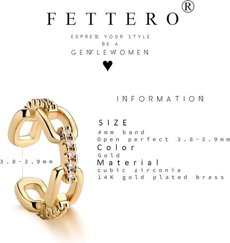 Fettero المرأة أقراط الأذن الكفة الذهب غير مثقوب الغضروف كليب على التفاف مفتوحة هوب 14K مطلية بالذهب لذيذ الحد الأدنى بسيط بوهو هيبوالرجينيك صغيرة لطيف مجوهرات هدية للنساء in Kuwait