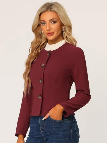 Allegra K Women's Fall Casual Jacket Elegant Button Front Work Office Blazer in Saudi Arabia