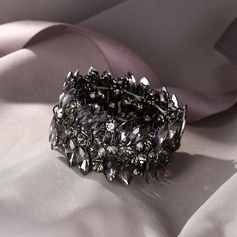 EVER FAITH Women's Stretch Bracelet Marquise Crystal Art Deco Hand Chain Wedding Bridal Jewelry in Kuwait
