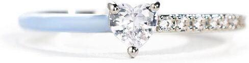 خواتم قلب من Story Jewelry للنساء، حلقات وعد نصف مينا مقطوعة على شكل قلب للأم والابنة أفضل الأصدقاء، هدايا مجوهرات الحب المطلية بالفضة، هدايا عيد الميلاد وعيد الحب للنساء in Kuwait