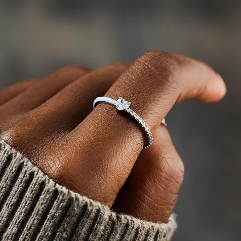 خواتم قلب من Story Jewelry للنساء، حلقات وعد نصف مينا مقطوعة على شكل قلب للأم والابنة أفضل الأصدقاء، هدايا مجوهرات الحب المطلية بالفضة، هدايا عيد الميلاد وعيد الحب للنساء in Kuwait