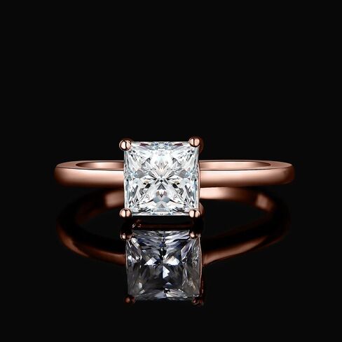 JewelryPalace شكل مربع 1ct مكعب زركونيا سوليتير خواتم الخطبة للنساء، 925 خاتم وعد من الفضة الاسترليني لها، مجموعات مجوهرات خاتم الزفاف الماسي المقلد in Kuwait