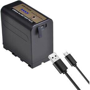 بطارية PowerTrust 1x7800mAh NP-F960 NP-F970 مع مؤشر الطاقة LED لبطارية سوني NP-F550 NP-F770 NP-F750 F960 F970 F950 in Kuwait