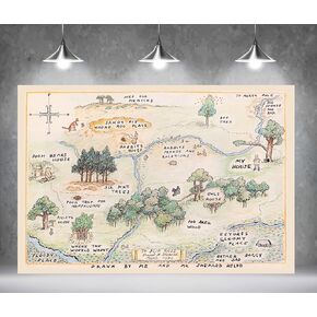 7x5ft Fabric Happy Birthday Bear Home Map Photography Backdrops for Kids 1st Birthday Background 100 Acre Woods Bear Backdrop in Kuwait